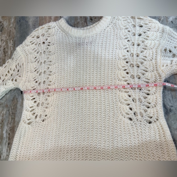 Women’s ANTHROPOLOGIE PILCRO Devenne Pointelle Knit Sweater oversized Size Small - Picture 5 of 9